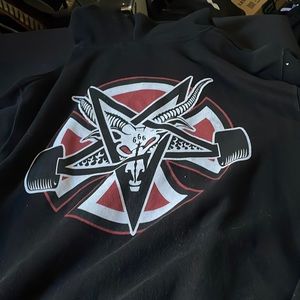Independent x Thrasher collab hoodie with reflective sleeves